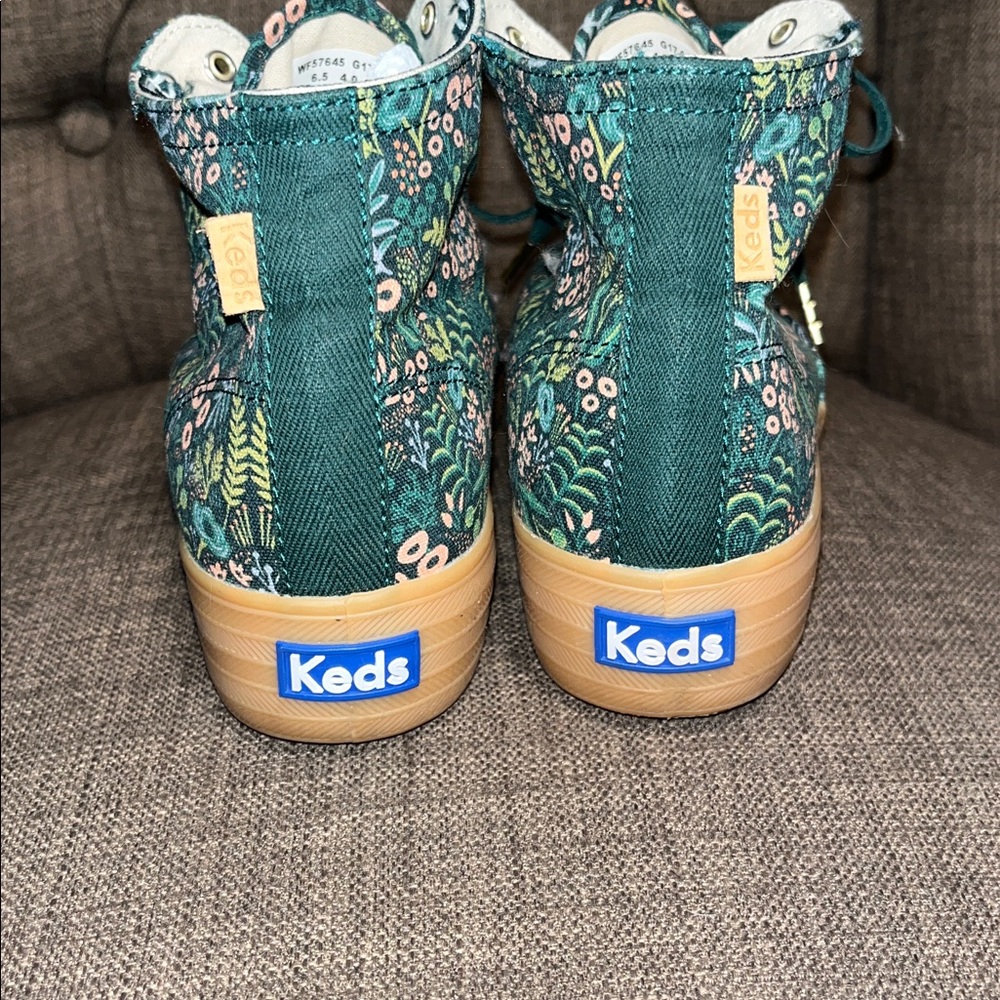 Keds x Rifle Paper Co. Cooper Garden Party high-top sneakers women's 6.5 - Picture 5 of 9